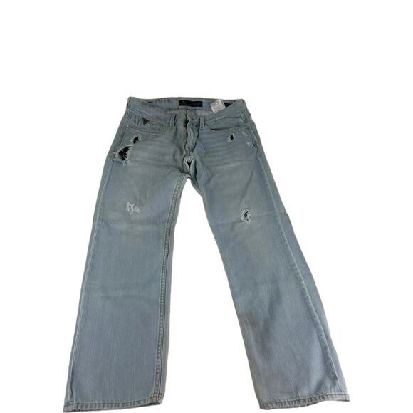 Guess Men's Slim Straight Jeans Size 34×30 Light Distressed Blue Denim Pants - Picture 1 of 13